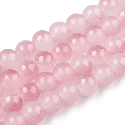 Baking Paint Imitation Jade Glass Round Bead Strands DGLA-N003-10mm-03-1