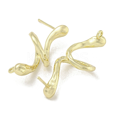 Brass Ear Studs Findings KK-R154-02G-1