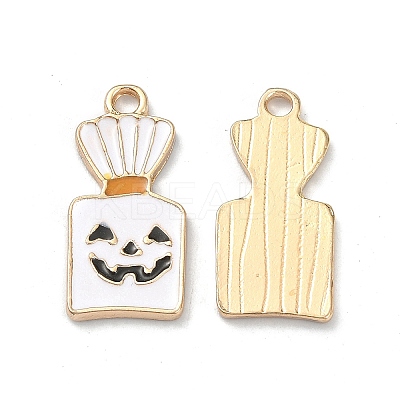 Halloween Light Gold Tone Alloy Enamel Pendants ENAM-P247-29KCG-1