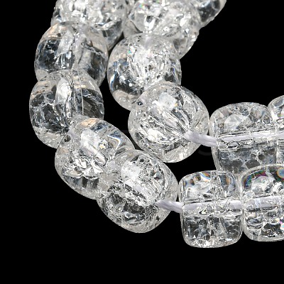 Transparent Spray Painting Crackle Glass Beads Strands GLAA-NH0001-05K-1