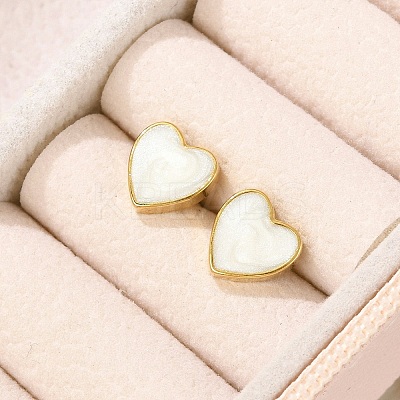 304 Stainless Steel Enamel Stud Earrings LS-EJEW-G421-01G-01-1
