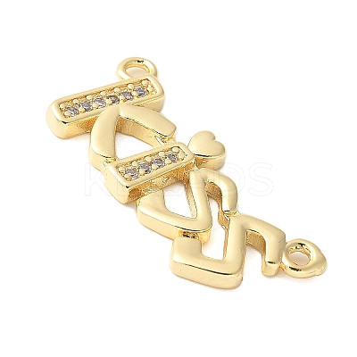 Brass Micro Pave Clear Cubic Zirconia Links KK-D357-03F-G-1