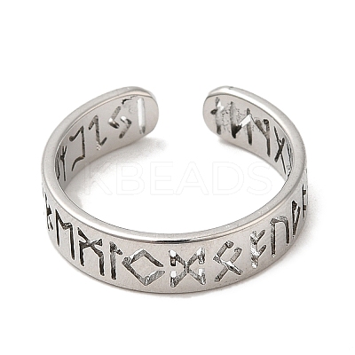 Non-Tarnish 304 Stainless Steel Open Cuff Rings RJEW-K245-57P-1