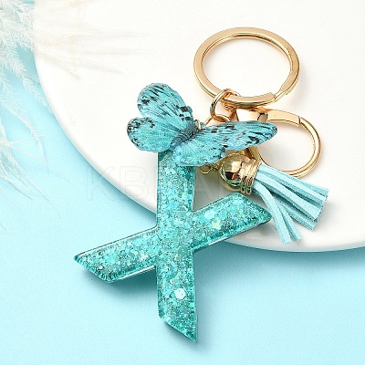Resin & Acrylic & Faux Suede Tassel Keychain X1-KEYC-YW00119-24-1