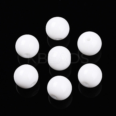 Opaque Solid Color Glass Beads GLAA-N007-8mm-A17-1