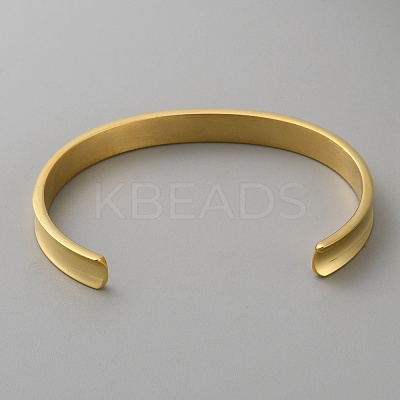 Stainless Steel Open Cuff Bangles LS-BJEW-WH0516-03G-1