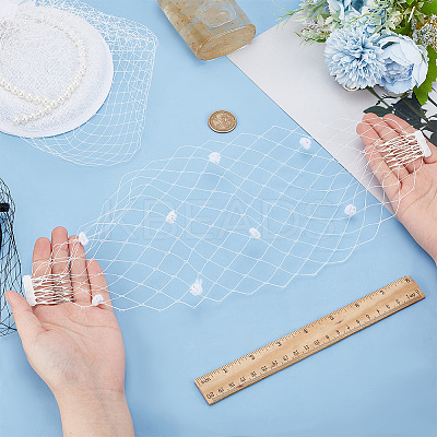 Nylon Fascinator Mesh Face Veil OHAR-WH0034-09A-02-1
