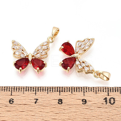 Brass Micro Pave Cubic Zirconia Pendants KK-CJC0015-19G-07-1