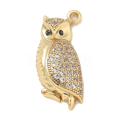 Rack Plating Brass Micro Pave Cubic Zirconia Pendants KK-L224-056G-1