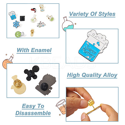 11pcs 11 style Chemistry Enamel Pins JEWB-KS0001-11-1