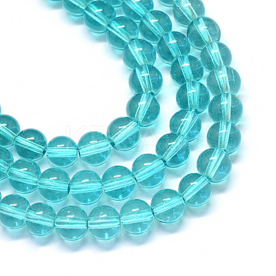 Baking Paint Transparent Glass Round Bead Strands LS-DGLA-Q022-6mm-27-1