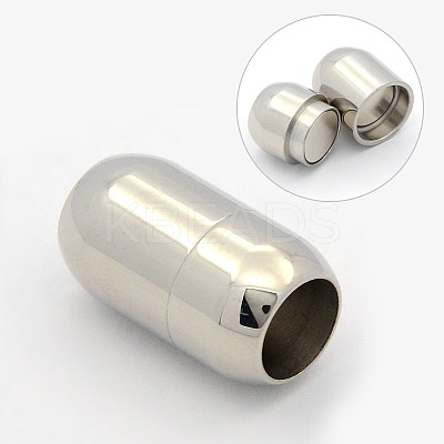 Tarnish Resistant Smooth 304 Stainless Steel Magnetic Clasps with Glue-in Ends STAS-Q153-1