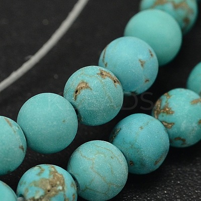 Frosted Round Natural Magnesite Beads Strands G-I168-06-10mm-1