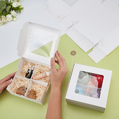 Square Foldable Paper Cake Box CON-WH0089-174B-1