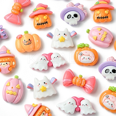 22Pcs 11 Styles Halloween Theme Opaque Resin Decoden Cabochons CRES-FS0001-15-1