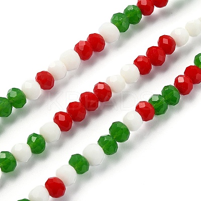 Christmas Theme Glass Beads Strands GLAA-YW0001-82B-1