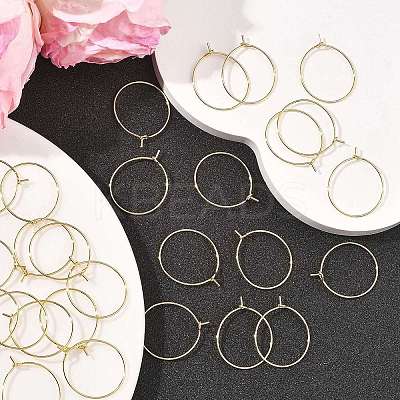 SHEGRACE Brass Hoop Earring Findings XGRPCH295-217G-1