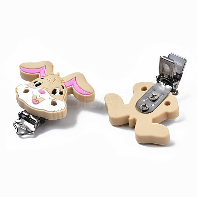 Food Grade Eco-Friendly Silicone Baby Pacifier Holder Clips SIL-N002-13C-1