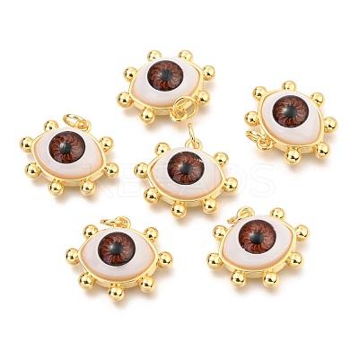 Brass Acrylic Pendants ZIRC-J024-01G-02-1