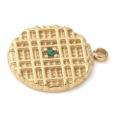 Ion Plating(IP) 304 Stainless Steel with Rhinestone Charms STAS-Q345-02G-02-1