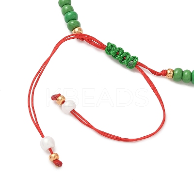 Glass Seed Beads & Lampwork Beads Braided Bead Bracelets for Women BJEW-MZ00212-02-1