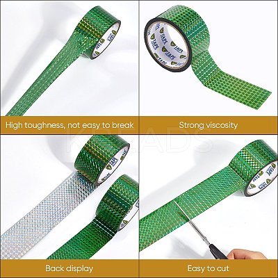 50M Laser Shining Bopp Plastic Scrapbook Decorative Adhesive Tapes AJEW-WH20002-57B-04-1