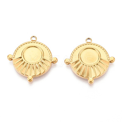 304 Stainless Steel Pendant Cabochon Settings STAS-T065-93G-1