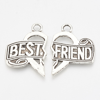 Tibetan Style Alloy Split Pendants TIBE-N001-02AS-LF-1