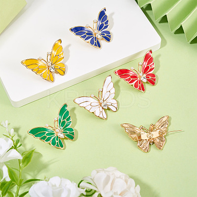 12Pcs 6 Colors Butterfly Enamel Pins JEWB-TA0001-24-1