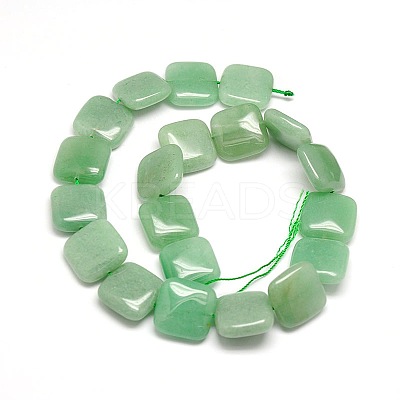 Natural Square Green Aventurine Beads Strands G-L253-04-1