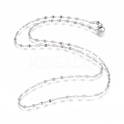 Non-Tarnish 304 Stainless Steel Cable Chain Necklaces NJEW-F265-A-P-1
