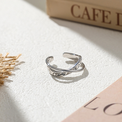 925 Sterling Silver Cuff Rings RJEW-H257-04P-1