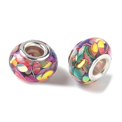Transparent Resin Rondelle European Beads RESI-S023-33-1