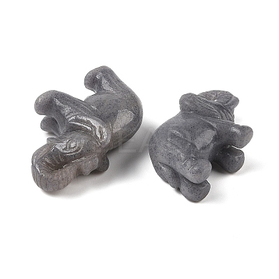 Dyed & Heated Natural Blue Aventurine Carved Elephant Decorations DJEW-M013-01A-1