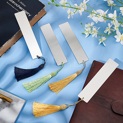Stainless Steel Brushed Blank Bookmarks AJEW-UN0001-46-1
