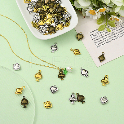 72Pcs 12 Styles Tibetan Style Alloy Pendants FIND-SC0019-42-1