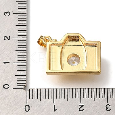 Rack Plating Brass Micro Pave Cubic Zirconia Pendants X-KK-I720-21G-1