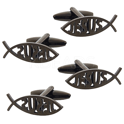 2 Pairs Stainless Steel Cufflinks AJEW-FH0006-22B-1