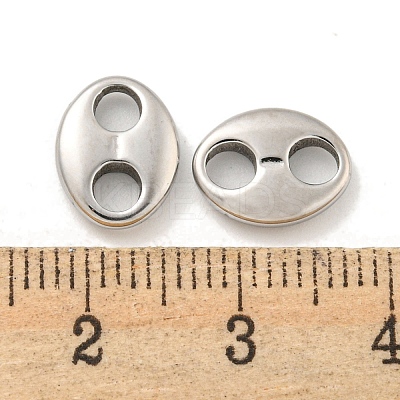 Non-Tarnish 304 Stainless Steel Oval Connector Charms STAS-L278-037P-1