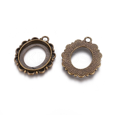 Tibetan Style Alloy Open Back Pendant Cabochons Settings LS-EA416Y-AB-1