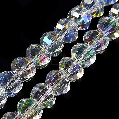 Transparent Electroplate Glass Beads Strands X-GLAA-Q099-C01-14-1-1