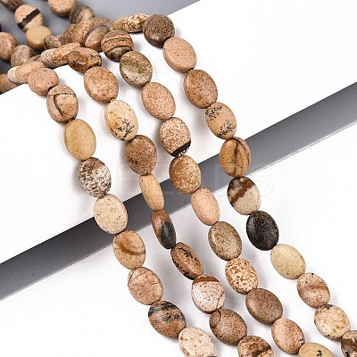 Natural Picture Jasper Beads Strands G-T142-30-1