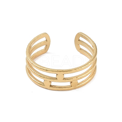 12Pcs Ion Plating(IP) 304 Stainless Steel Open Cuff Rings RJEW-G312-03G-1