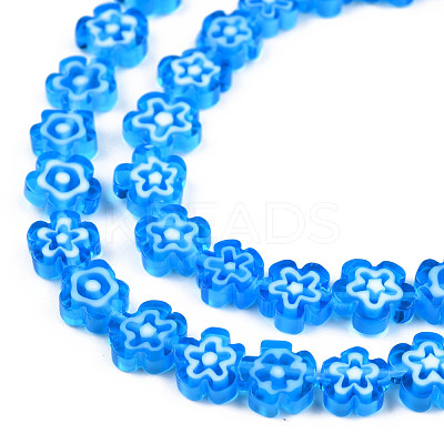 Handmade Millefiori Glass Bead Strands LAMP-N029-017B-14-1