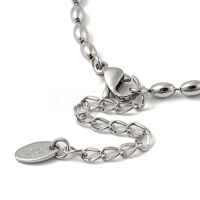 Non-Tarnish 201 Stainless Steel Rugby Beaded Chain Bracelets LS-BJEW-G696-01B-P-1