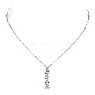 DNA Double Helix Alloy Pendant Necklaces & Danhle Earrings Jewelry Sets SJEW-JS01279-1