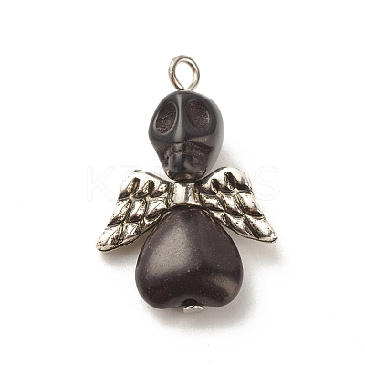 Halloween Dyed Synthetic Turquoise Pendants PALLOY-JF01598-1