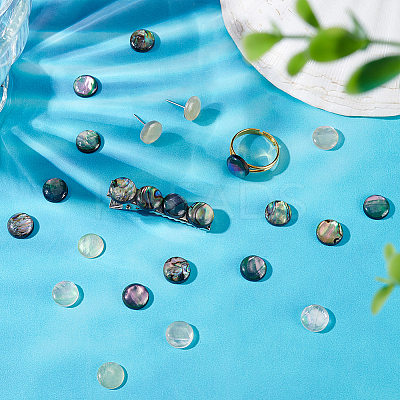 90Pcs 3 Colors Acrylic Imitation Shell Cabochons MACR-PH0001-65A-1