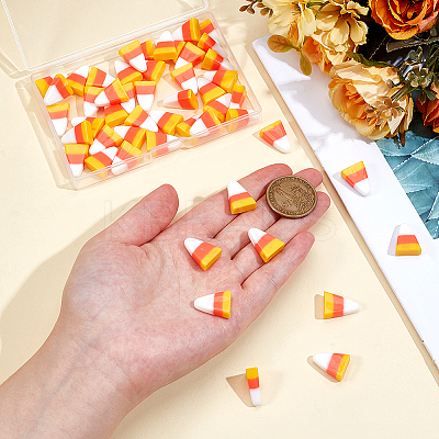 50Pcs Opaque Resin Cabochons CRES-ME0001-04-1