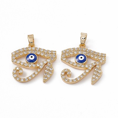 Brass Micro Pave Cubic Zirconia Pendants KK-E068-VC062-1